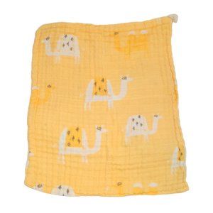 Muslin Tree Camel Yellow Burp Cloth Baby Blanket Lovey 12" X 11"